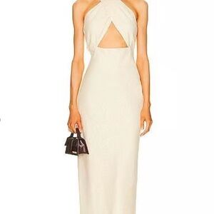 Simon Miller Cream Backless Halter Sheath Dress
